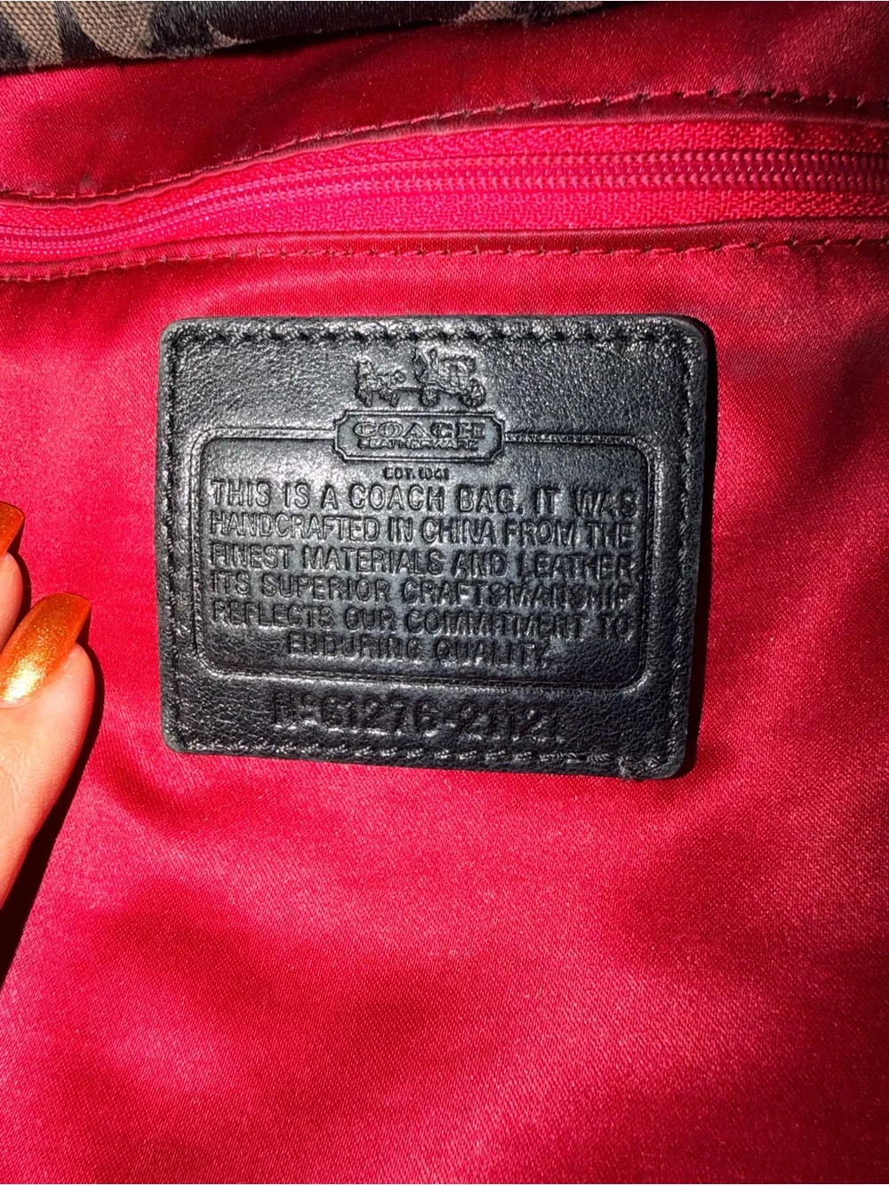 Coach Madison Isabelle Shoulder Bag in black and bronze Op Art Sateen Fabric.